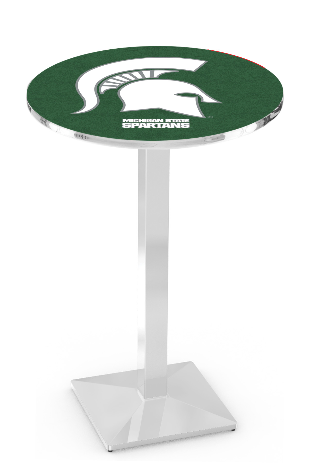 L217 Michigan State University 42" Tall - 30" Top Pub Table with Chrome Finish