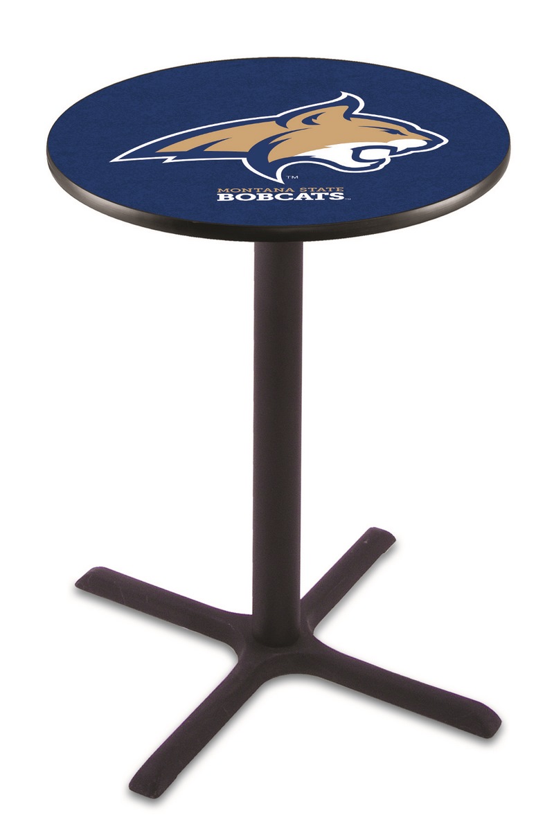 L211 Montana State University 42" Tall - 30" Top Pub Table with Black Wrinkle Finish