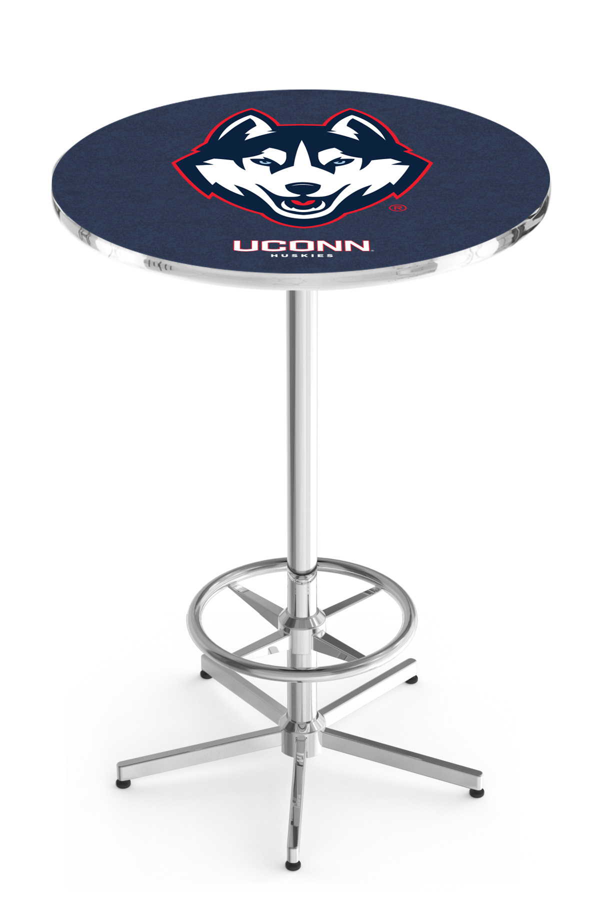Picture of L216 University of Connecticut 42&quot; Tall - 30&quot; Top Pub Table with Chrome Finish