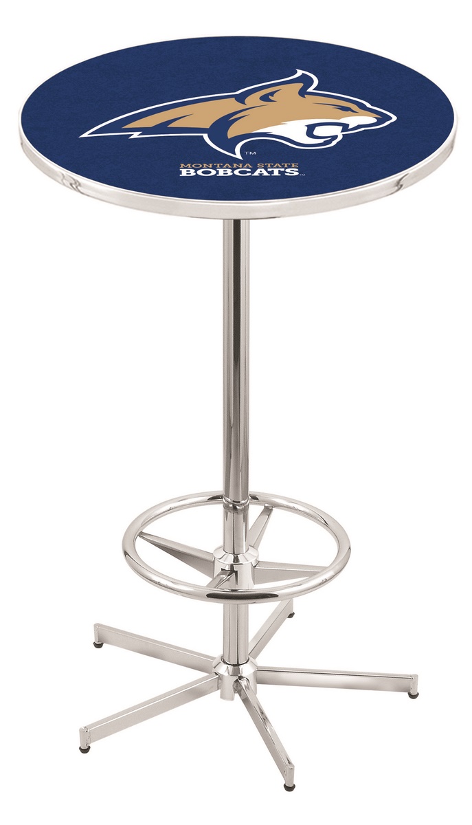 L216 Montana State University 42" Tall - 30" Top Pub Table with Chrome Finish