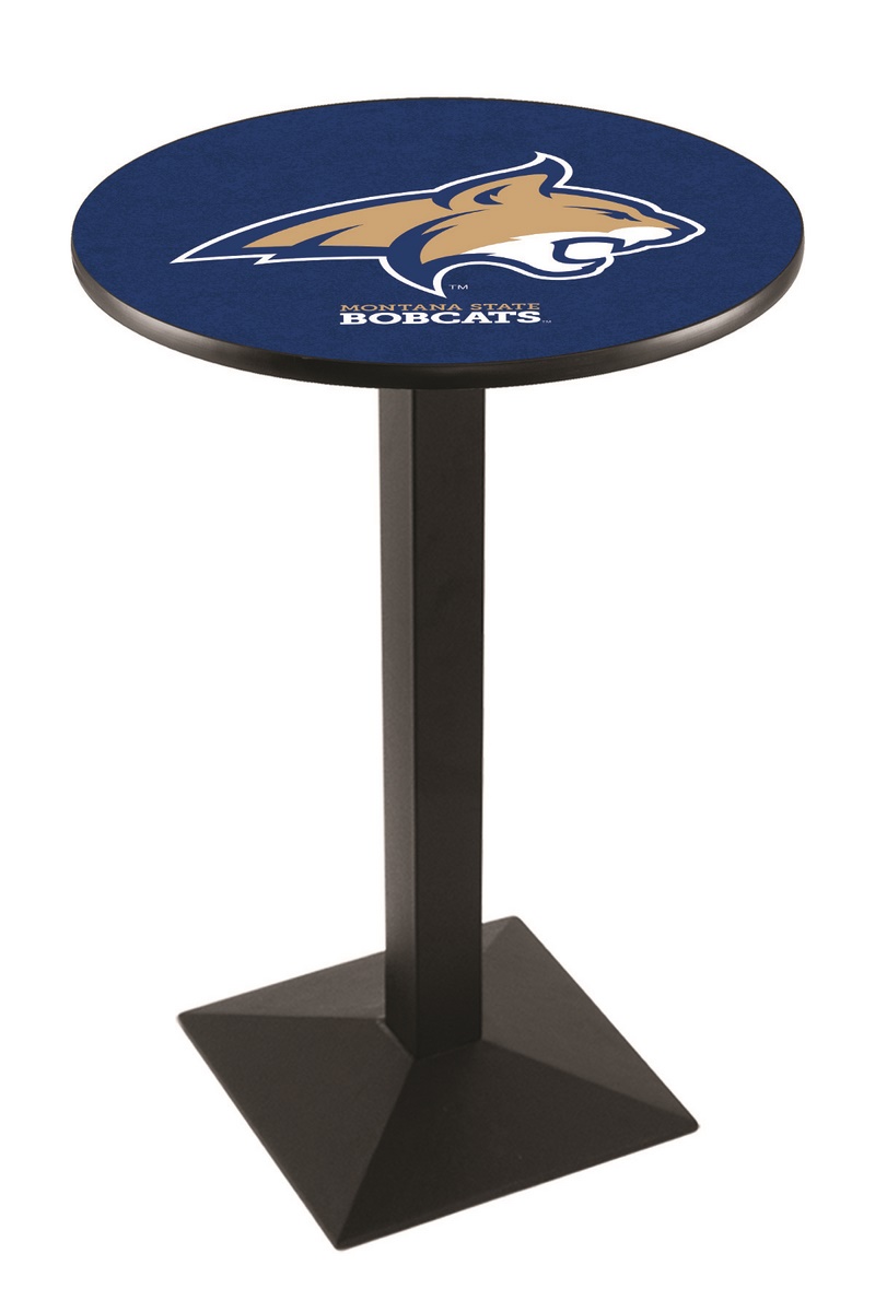 L217 Montana State University 36" Tall - 30" Top Pub Table with Black Wrinkle Finish