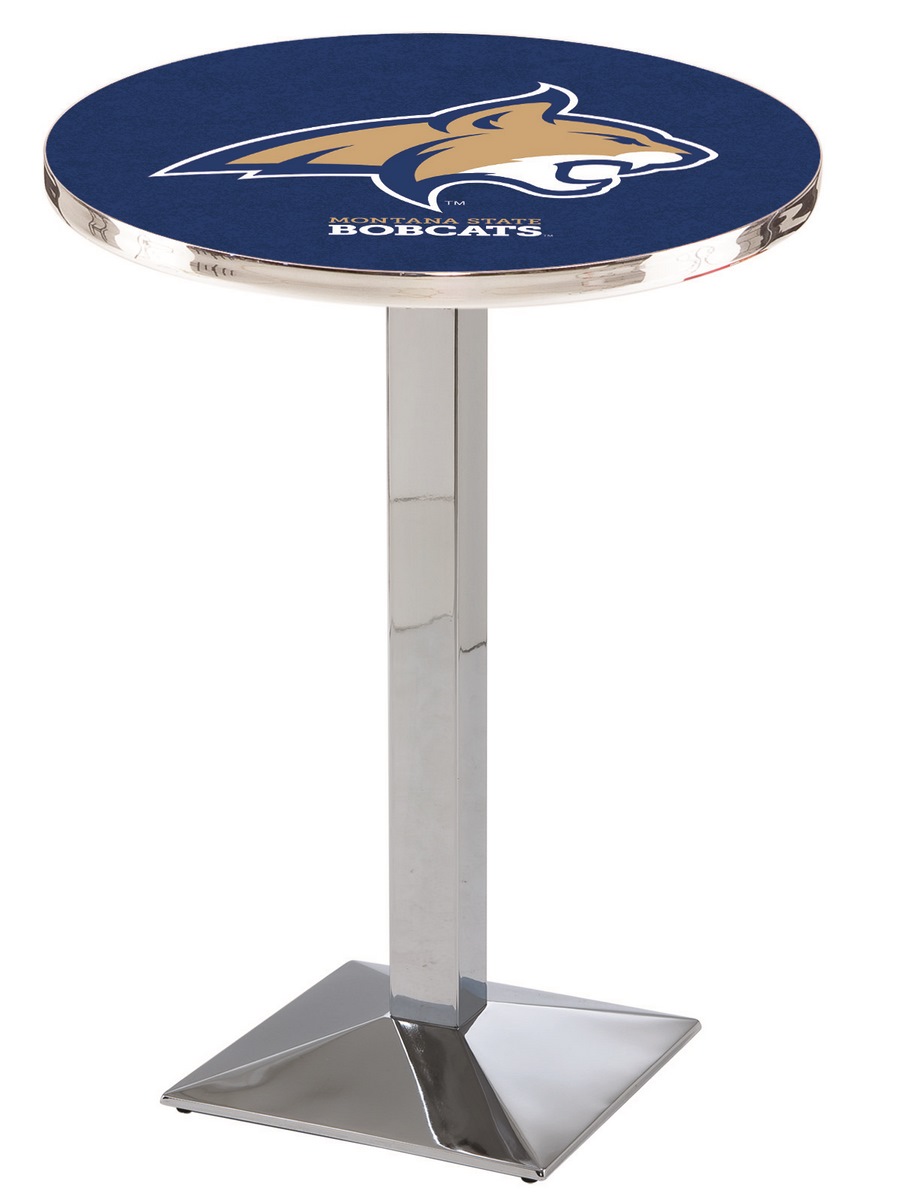 L217 Montana State University 36" Tall - 30" Top Pub Table with Chrome Finish