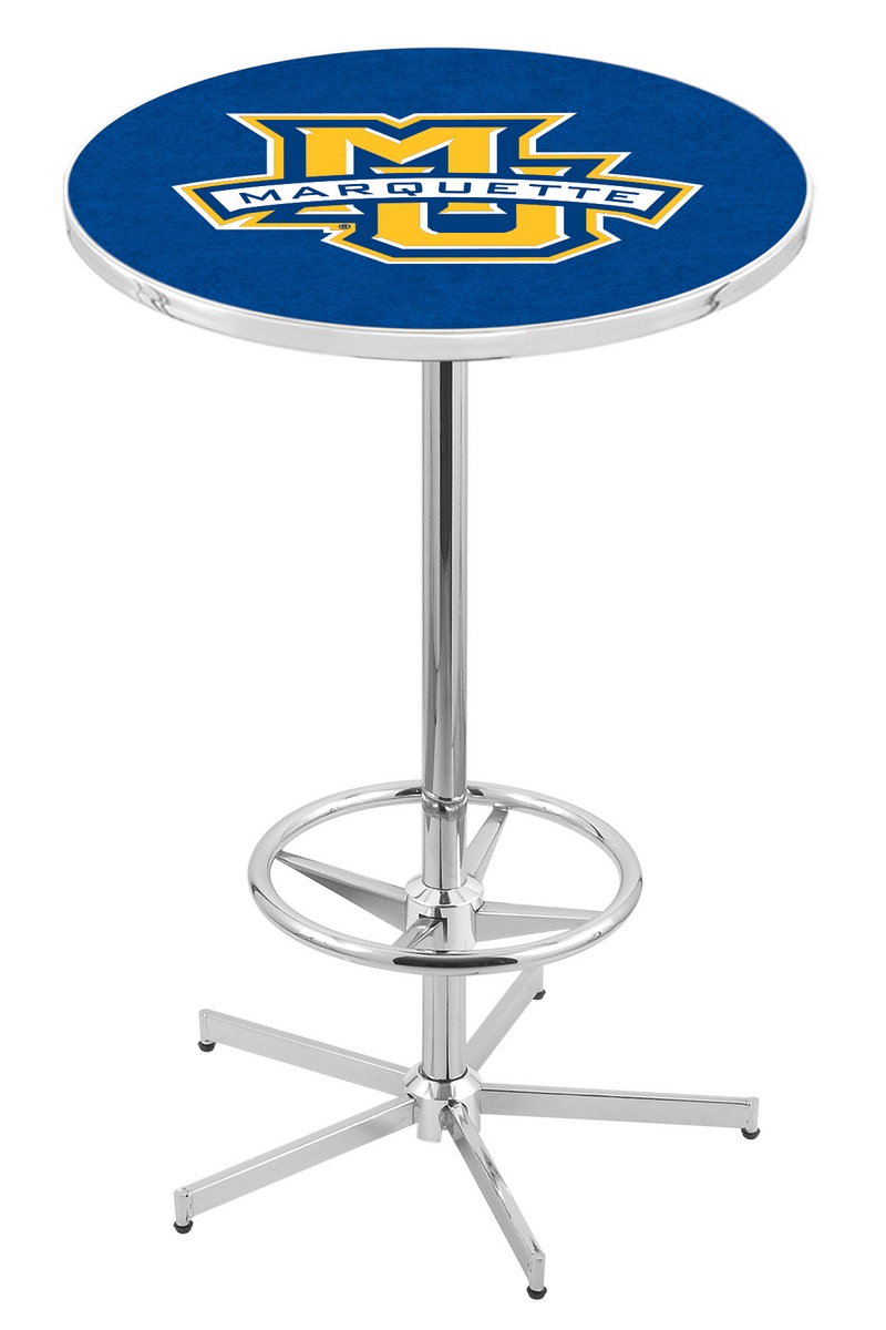 L216 Marquette University 42" Tall - 30" Top Pub Table with Chrome Finish