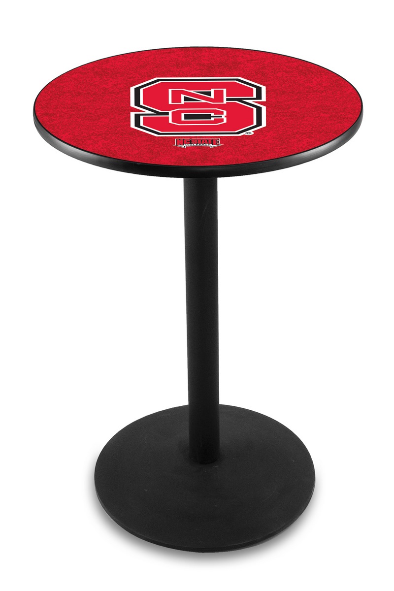 L214 North Carolina State University 42" Tall - 30" Top Pub Table with Black Wrinkle Finish