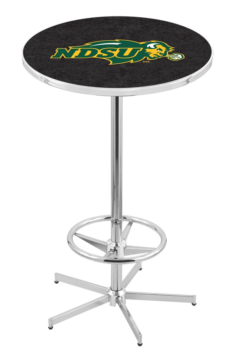 L216 North Dakota State University 42" Tall - 30" Top Pub Table with Chrome Finish