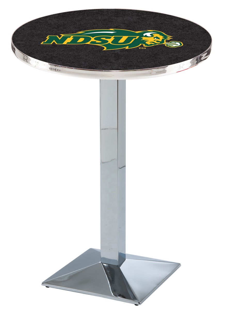 L217 North Dakota State University 36" Tall - 30" Top Pub Table with Chrome Finish