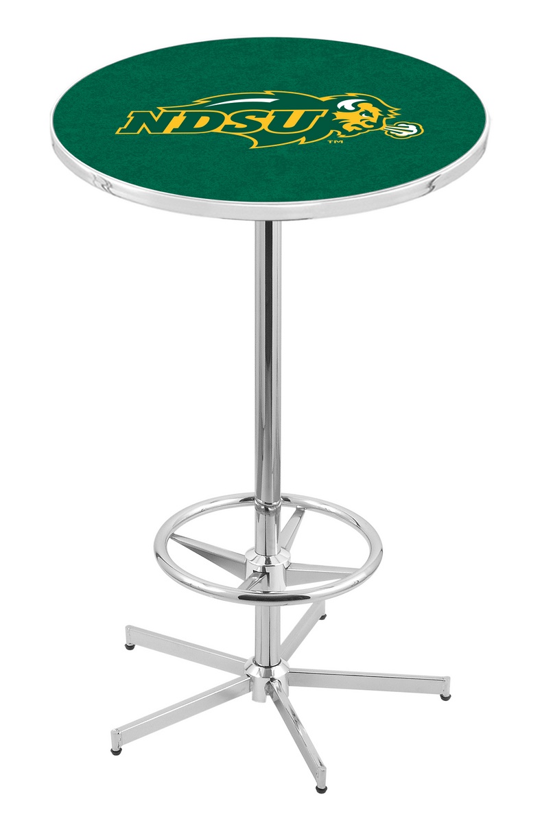 L216 North Dakota State University 42" Tall - 30" Top Pub Table with Chrome Finish