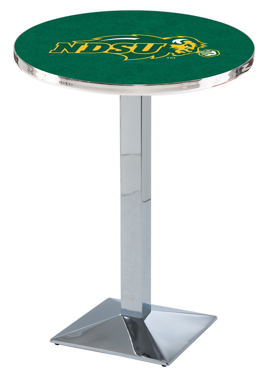 L217 North Dakota State University 42" Tall - 30" Top Pub Table with Chrome Finish