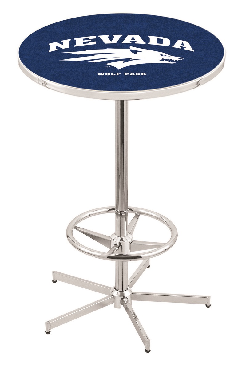 L216 University of Nevada 42" Tall - 30" Top Pub Table with Chrome Finish