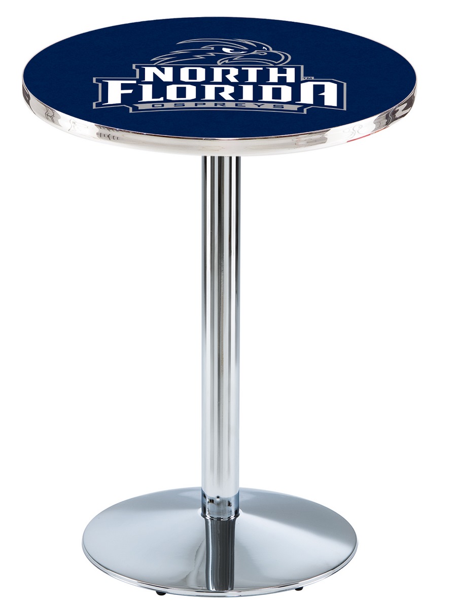 L214 University of North Florida 36" Tall - 30" Top Pub Table with Chrome Finish