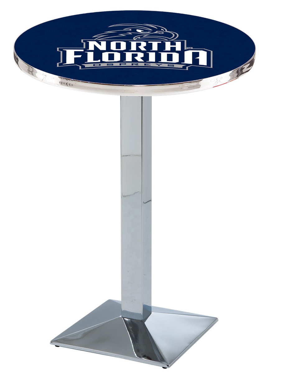 L217 University of North Florida 42" Tall - 30" Top Pub Table with Chrome Finish
