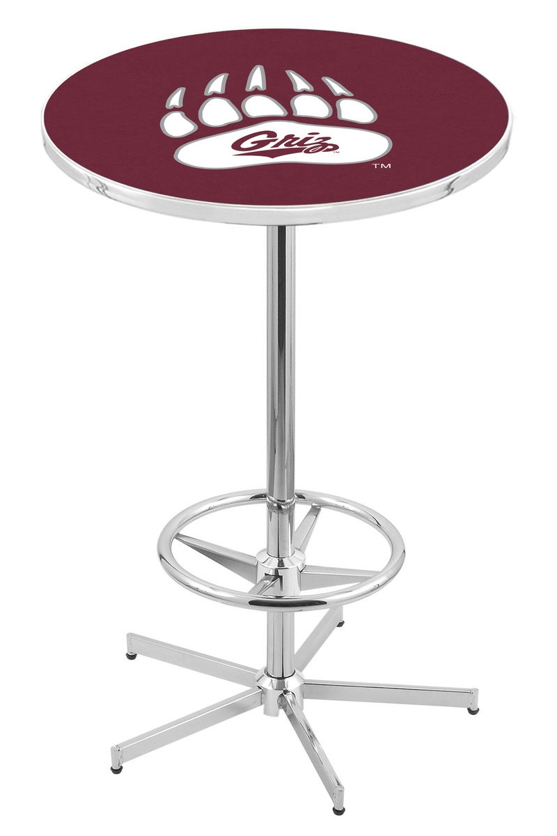 Picture of L216 University of Montana 42&quot; Tall - 30&quot; Top Pub Table with Chrome Finish