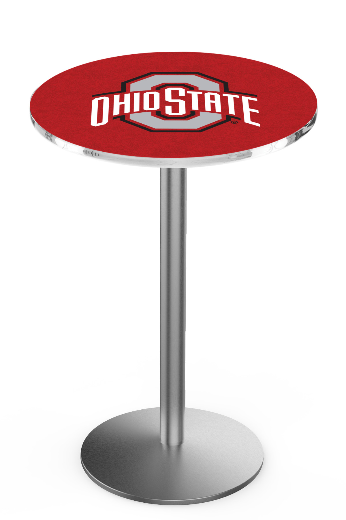 L214 Ohio State University 42" Tall - 30" Top Pub Table with Stainless Finish