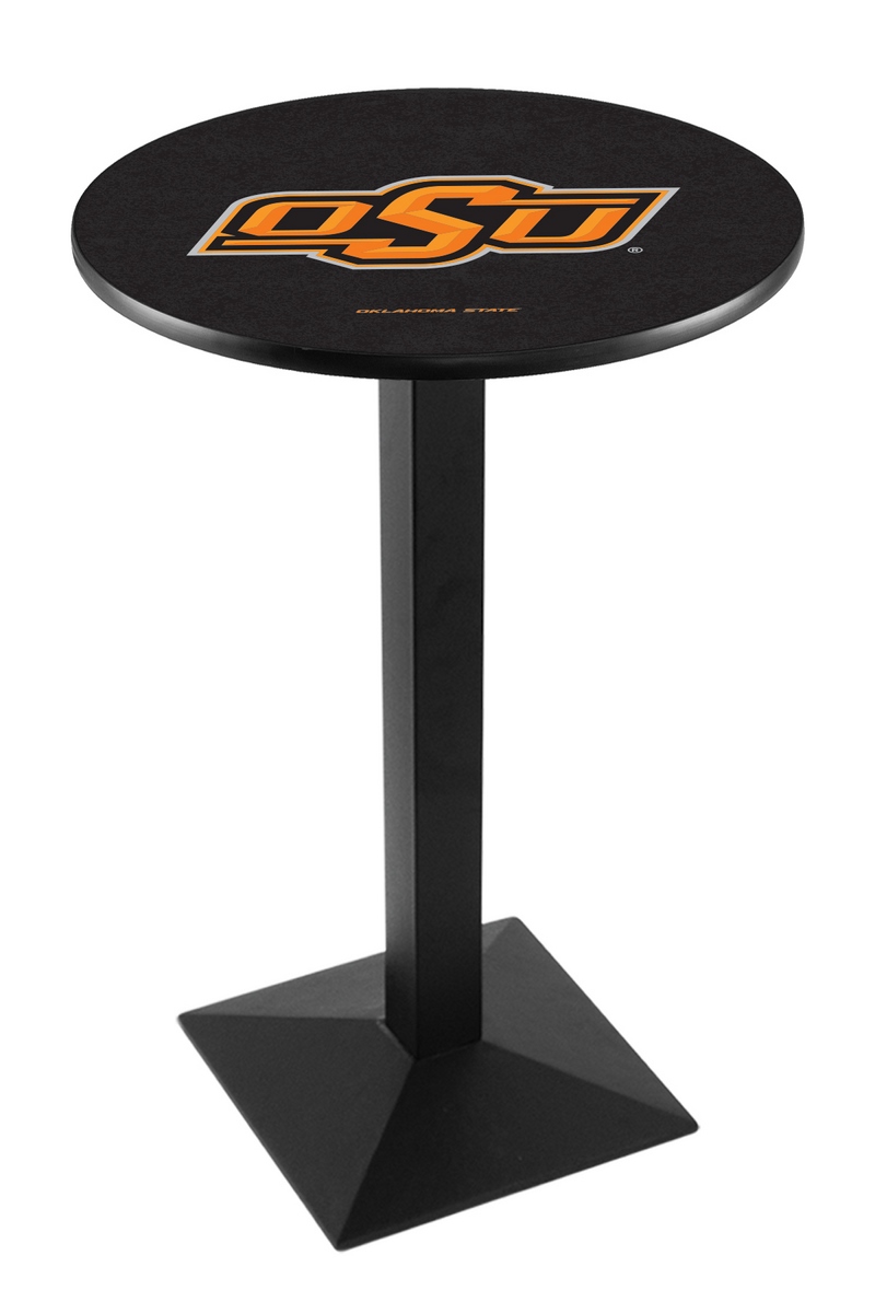 L217 Oklahoma State University 36" Tall - 30" Top Pub Table with Black Wrinkle Finish