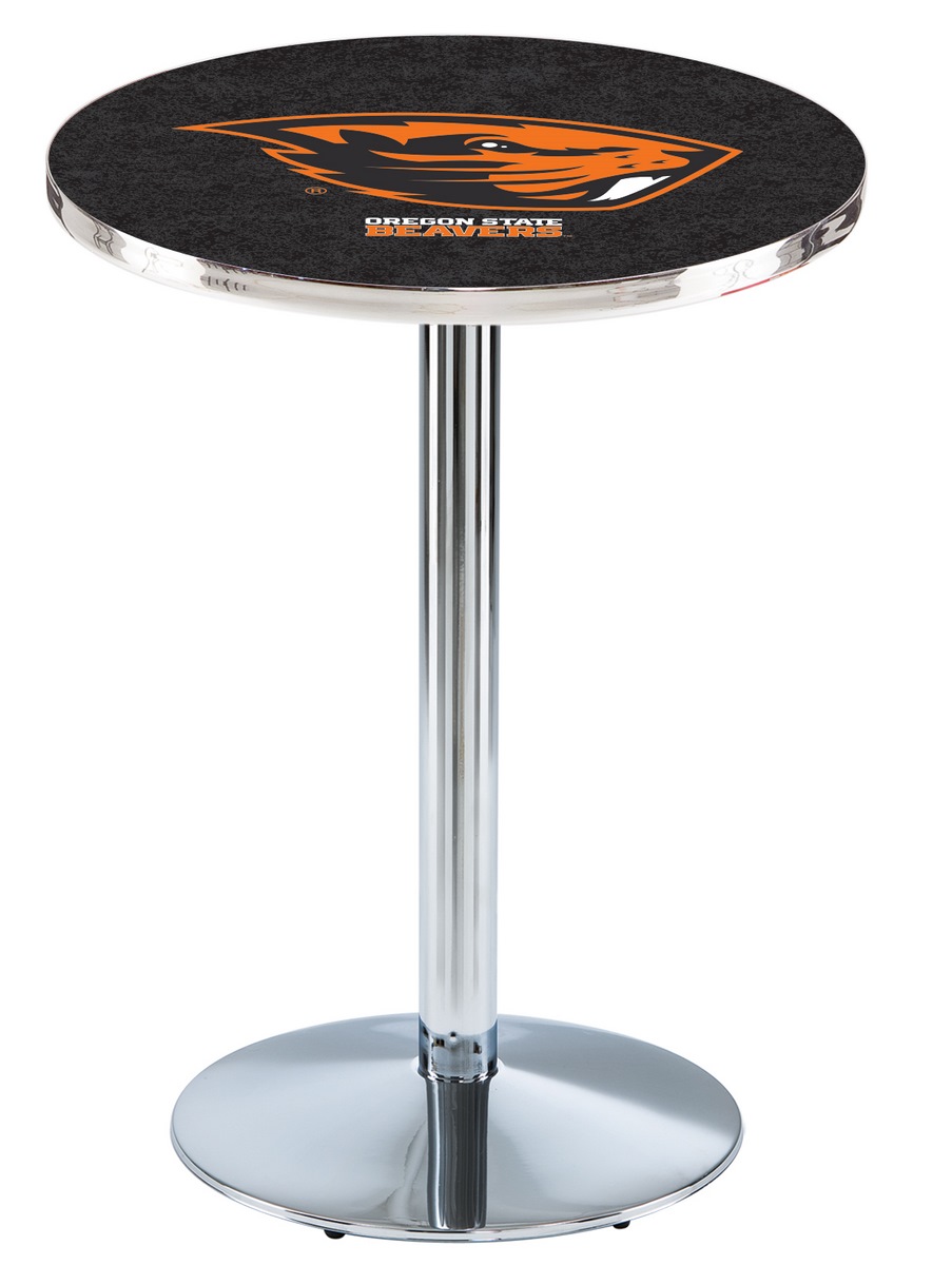 L214 Oregon State University 36" Tall - 30" Top Pub Table with Chrome Finish