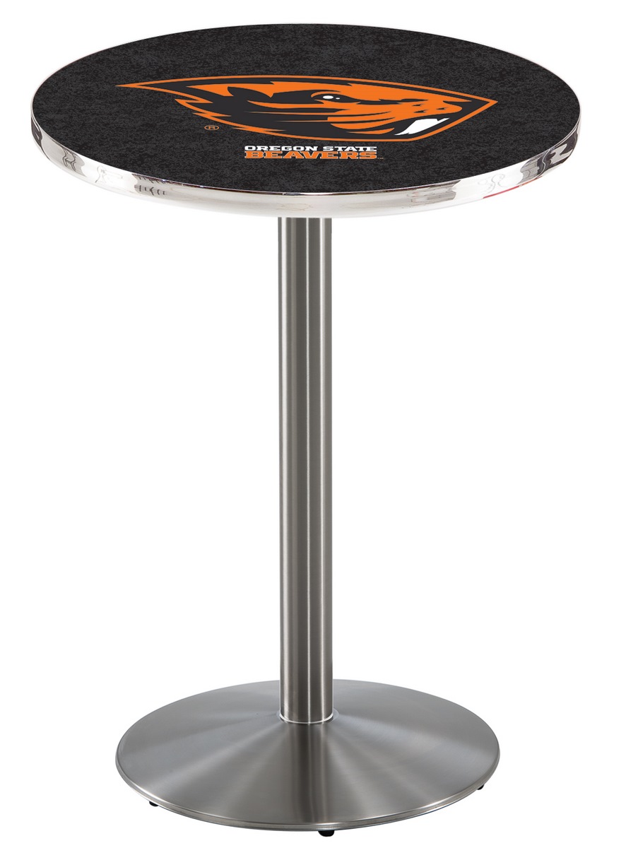 L214 Oregon State University 36" Tall - 30" Top Pub Table with Stainless Finish