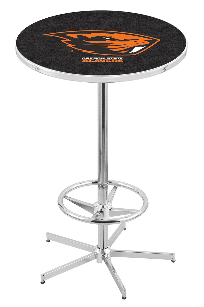 L216 Oregon State University 42" Tall - 30" Top Pub Table with Chrome Finish