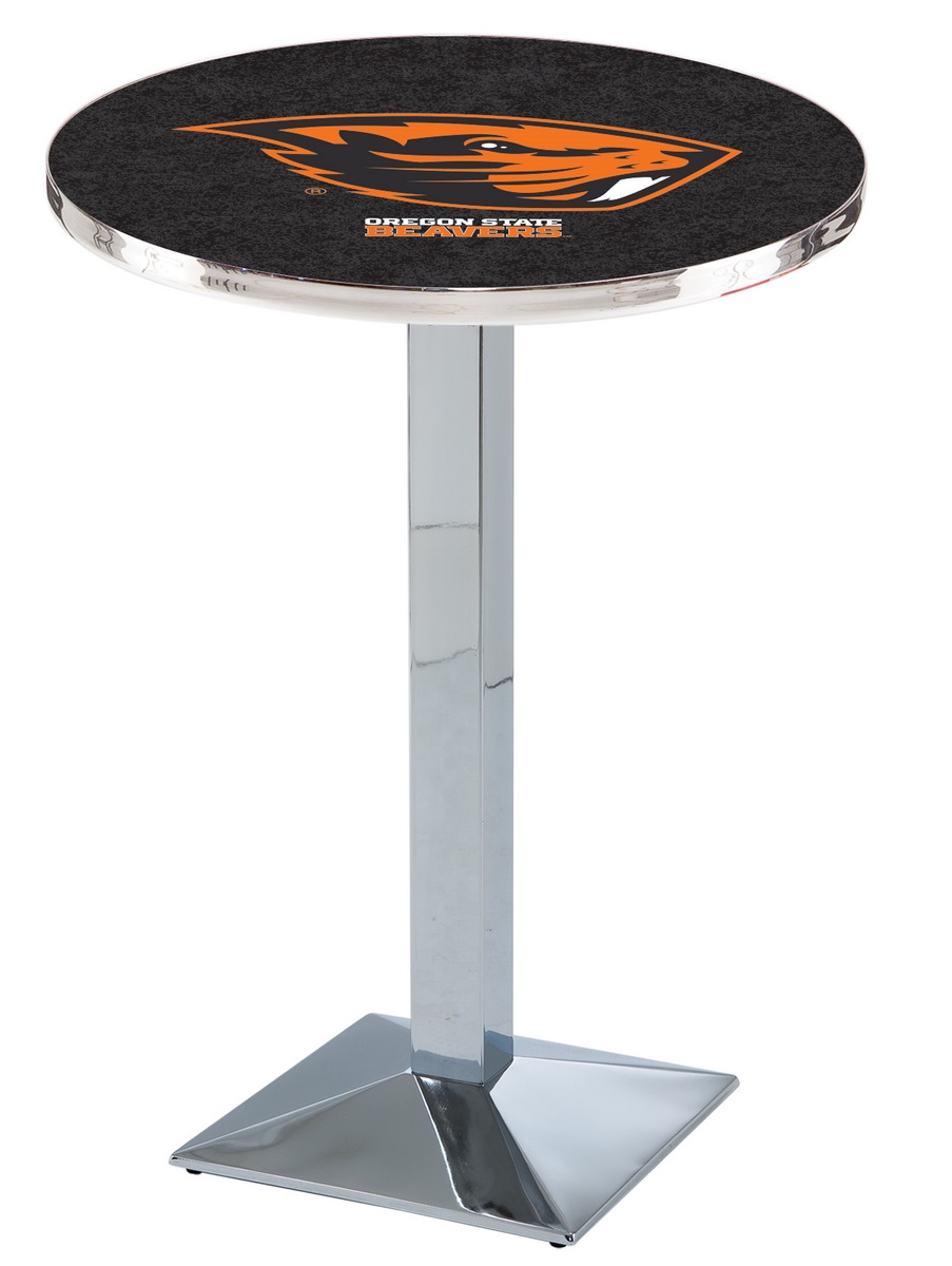 L217 Oregon State University 36" Tall - 30" Top Pub Table with Chrome Finish