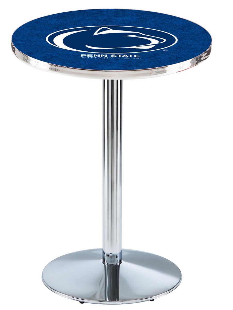 L214 Pennsylvania State University 36" Tall - 30" Top Pub Table with Chrome Finish
