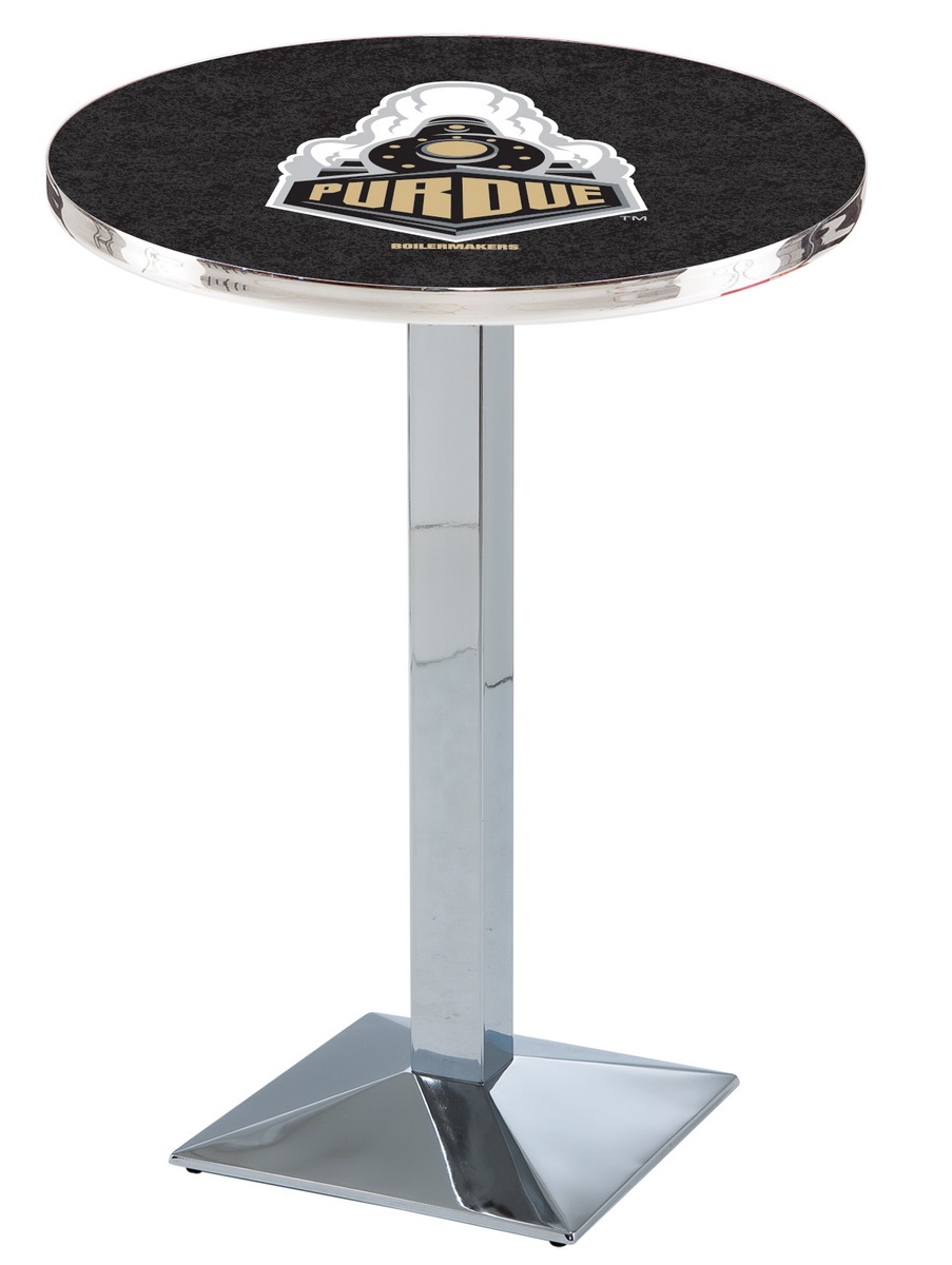 L217 Purdue 42" Tall - 30" Top Pub Table with Chrome Finish