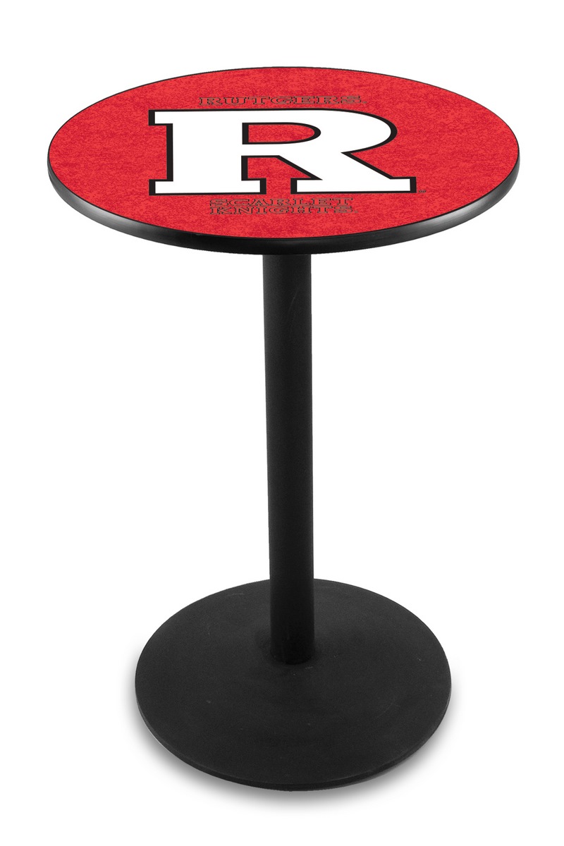 L214 Rutgers 42" Tall - 30" Top Pub Table with Black Wrinkle Finish