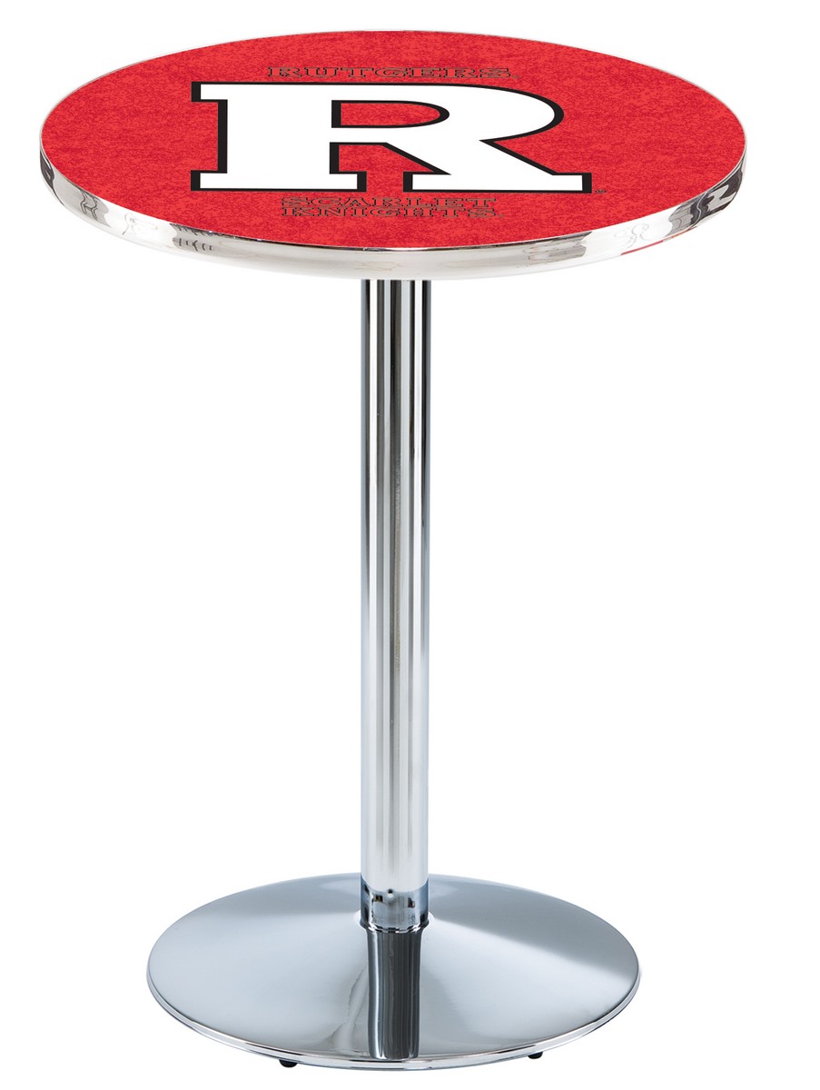 L214 Rutgers 42" Tall - 30" Top Pub Table with Chrome Finish