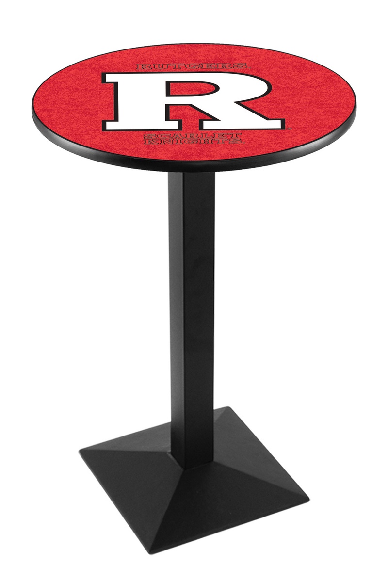 L217 Rutgers 42" Tall - 30" Top Pub Table with Black Wrinkle Finish