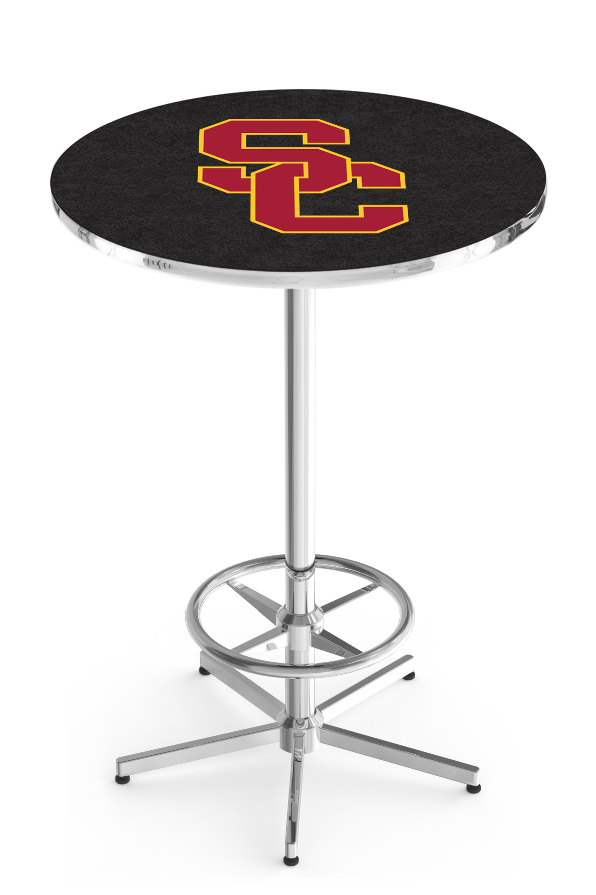 L216 University of Southern California 42" Tall - 30" Top Pub Table with Chrome Finish