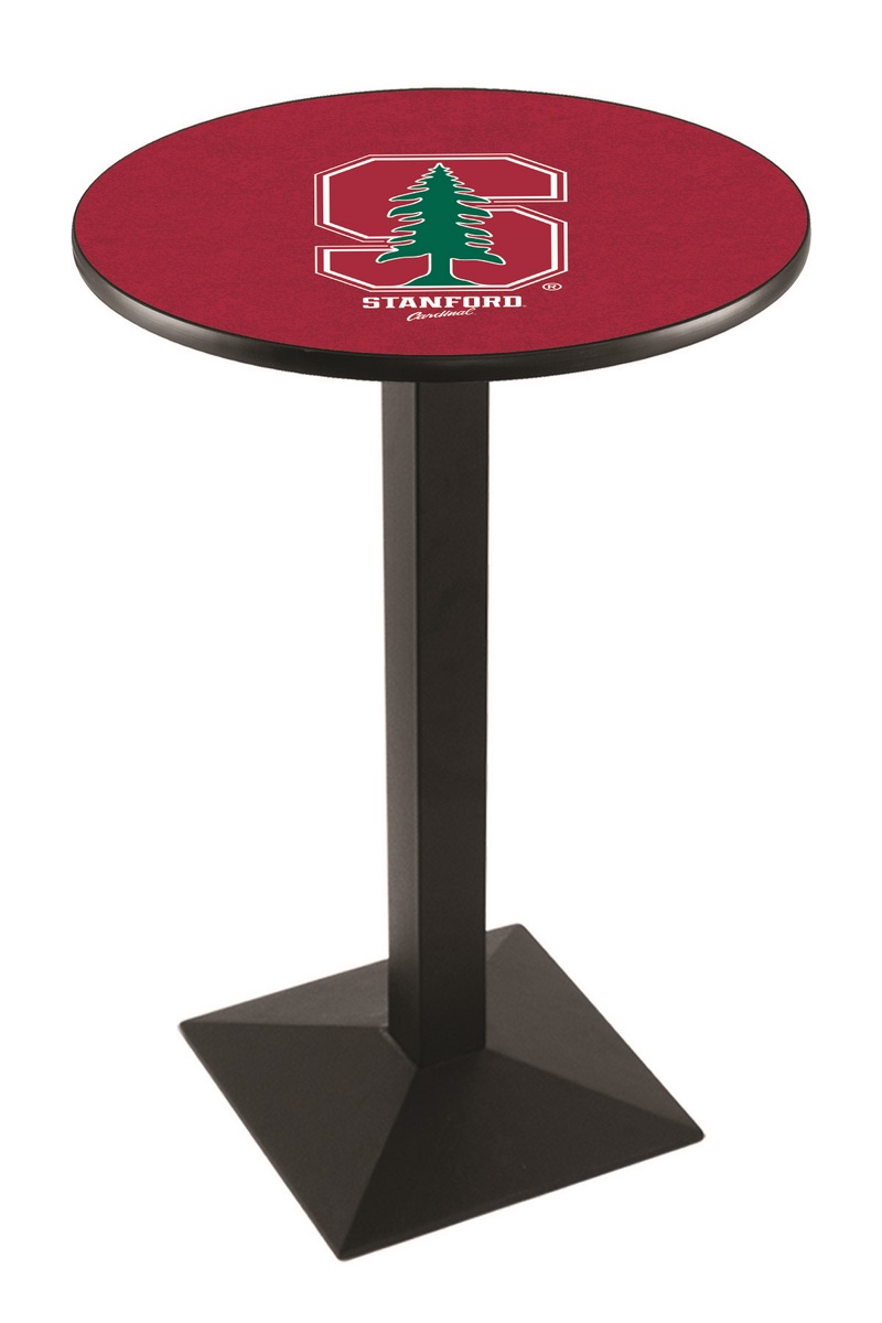 L217 Stanford University 36" Tall - 30" Top Pub Table with Black Wrinkle Finish