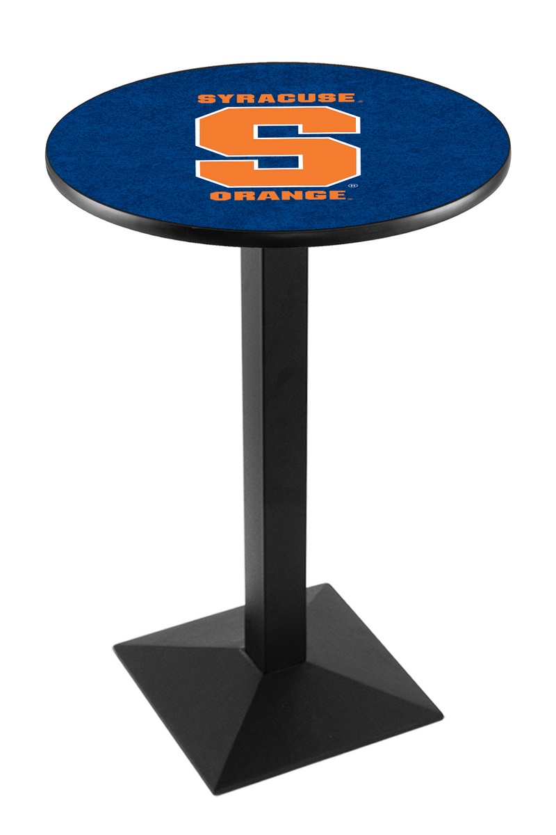 L217 Syracuse University 42" Tall - 30" Top Pub Table with Black Wrinkle Finish