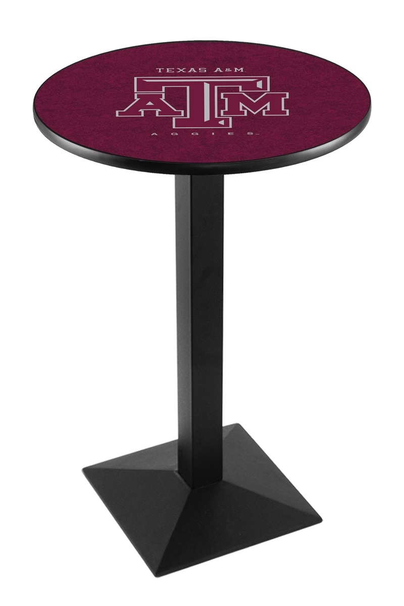 L217 Texas A&M 42" Tall - 30" Top Pub Table with Black Wrinkle Finish