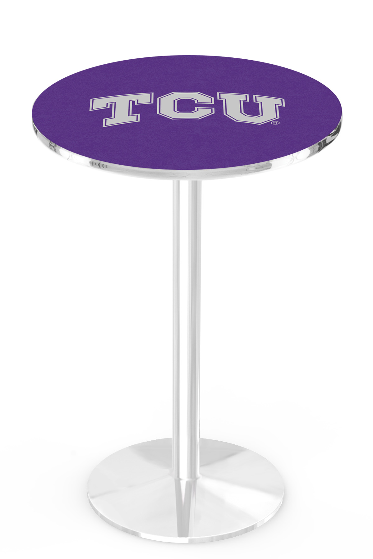 L214 Texas Christian University 36" Tall - 30" Top Pub Table with Chrome Finish