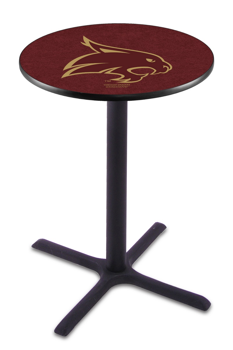 L211 Texas State University 42" Tall - 30" Top Pub Table with Black Wrinkle Finish