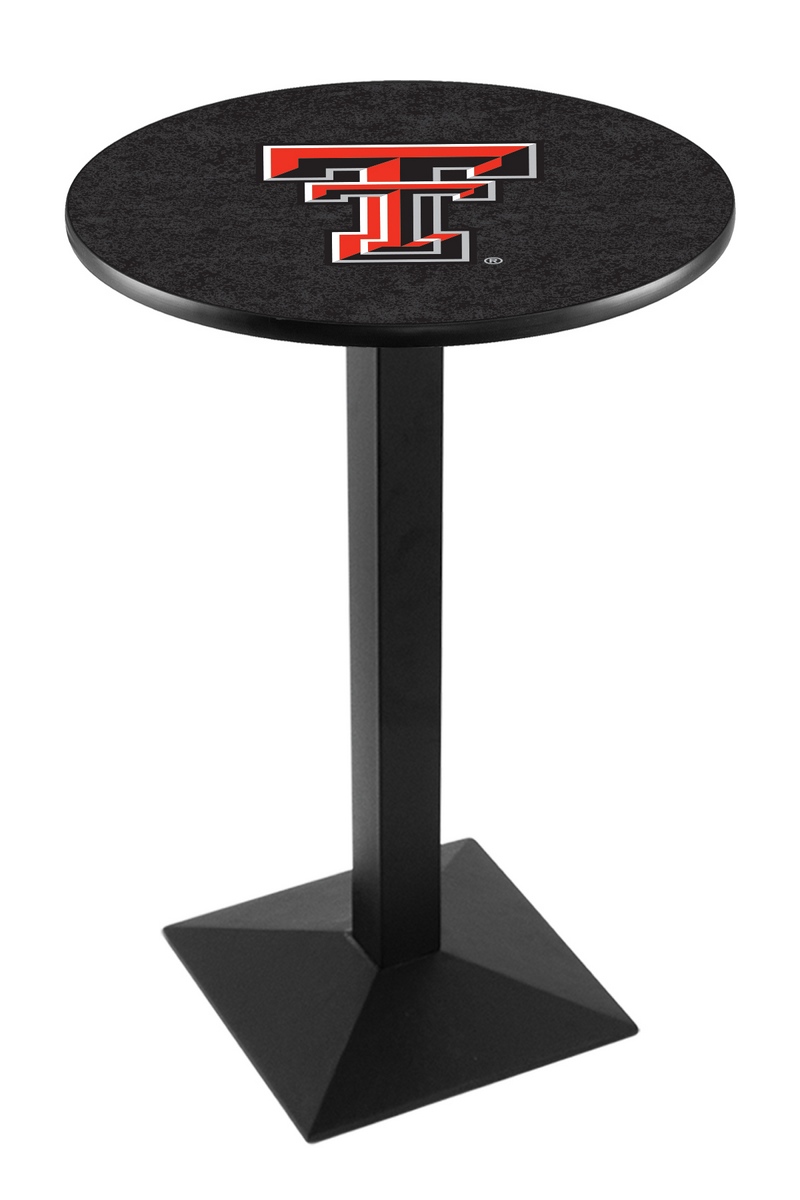 L217 Texas Tech University 36" Tall - 30" Top Pub Table with Black Wrinkle Finish