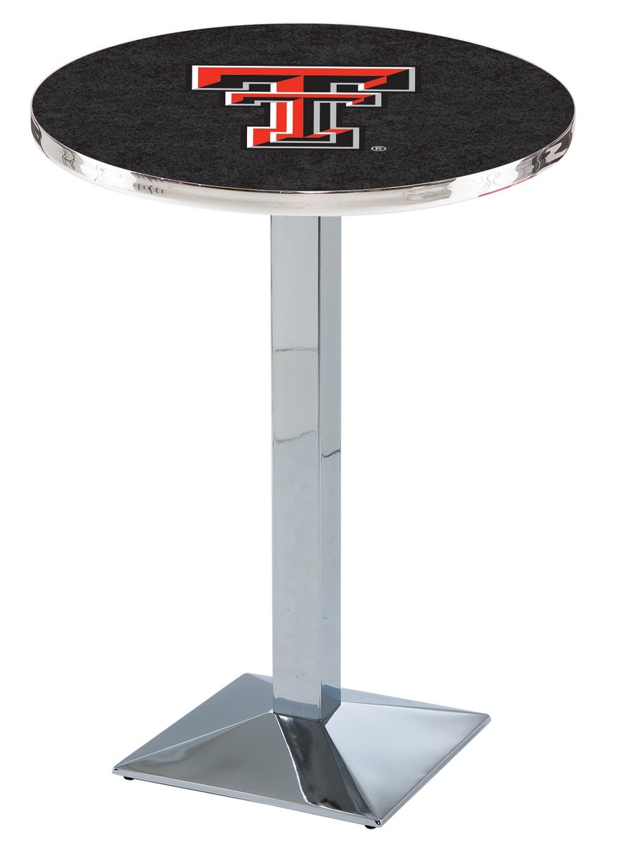 L217 Texas Tech University 36" Tall - 30" Top Pub Table with Chrome Finish