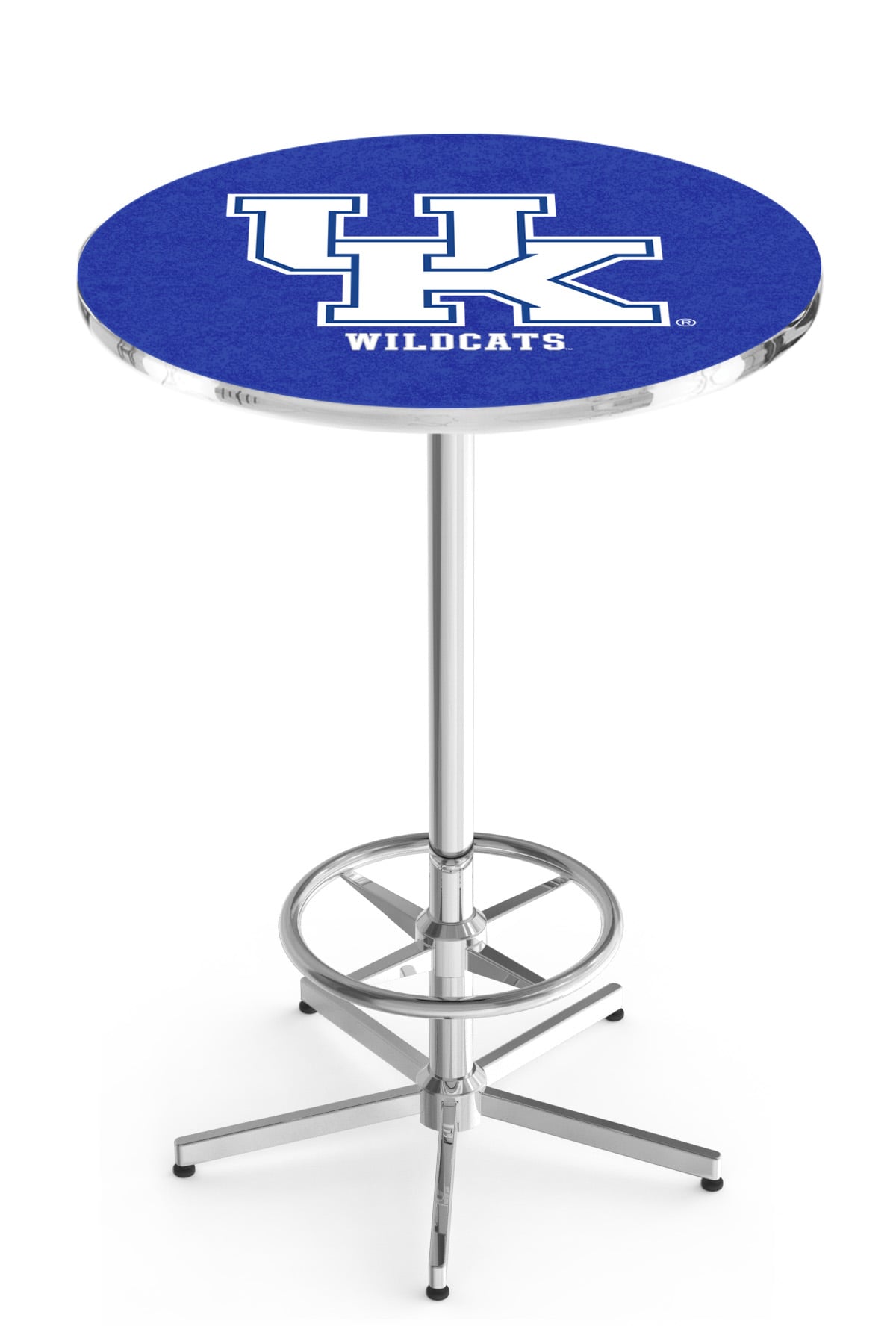 Co. L216 University of Kentucky (UK) 42in. Tall - 30in. Top Pub Table with Chrome Finish - Chrome - 42 in -  Holland Bar Stool, HO916693