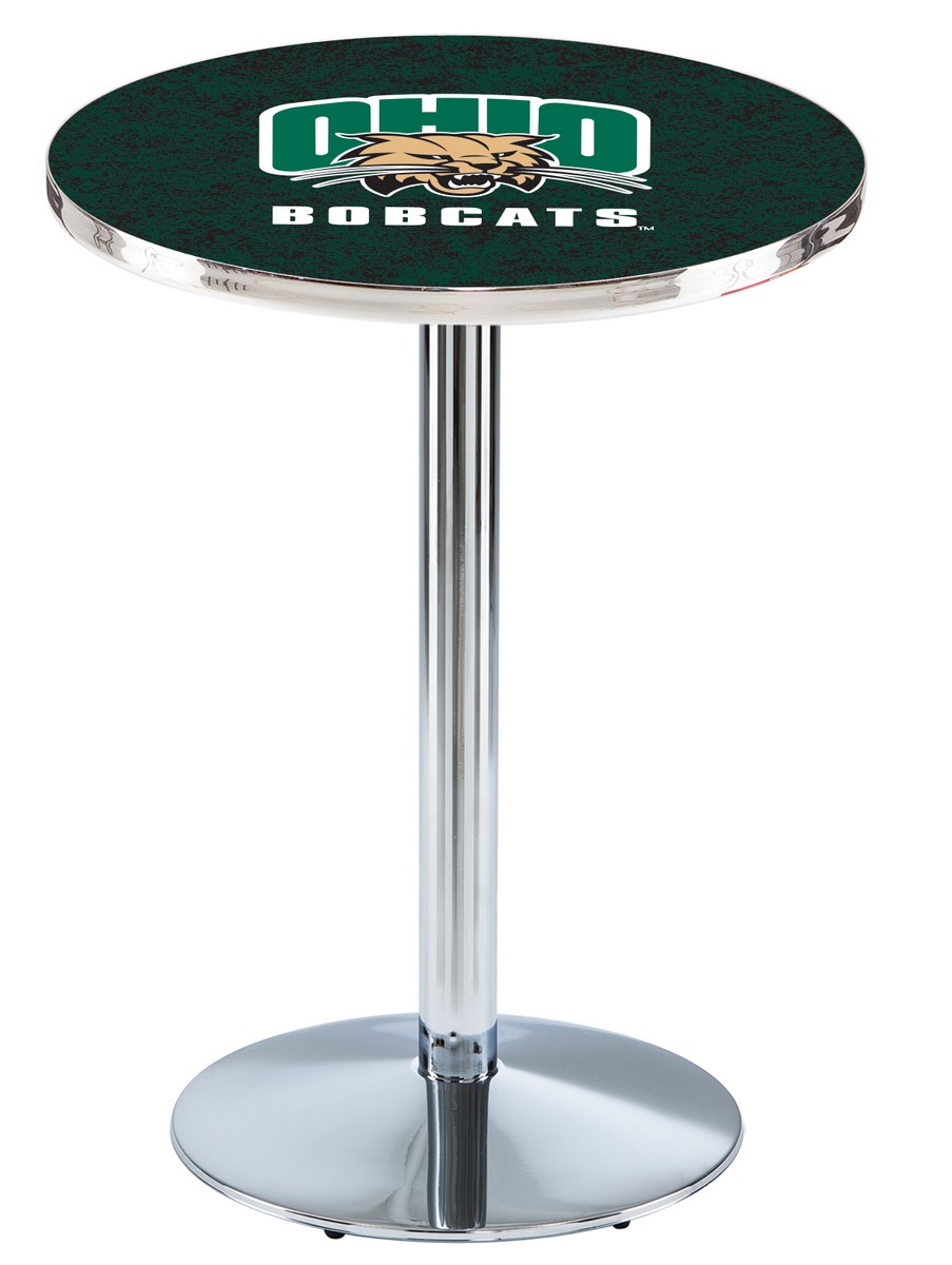 L214 Ohio University 42" Tall - 30" Top Pub Table with Chrome Finish