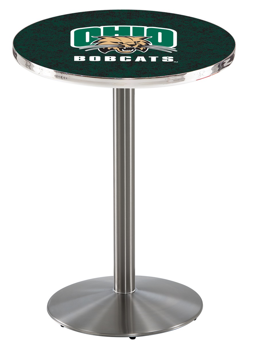 L214 Ohio University 42" Tall - 30" Top Pub Table with Stainless Finish