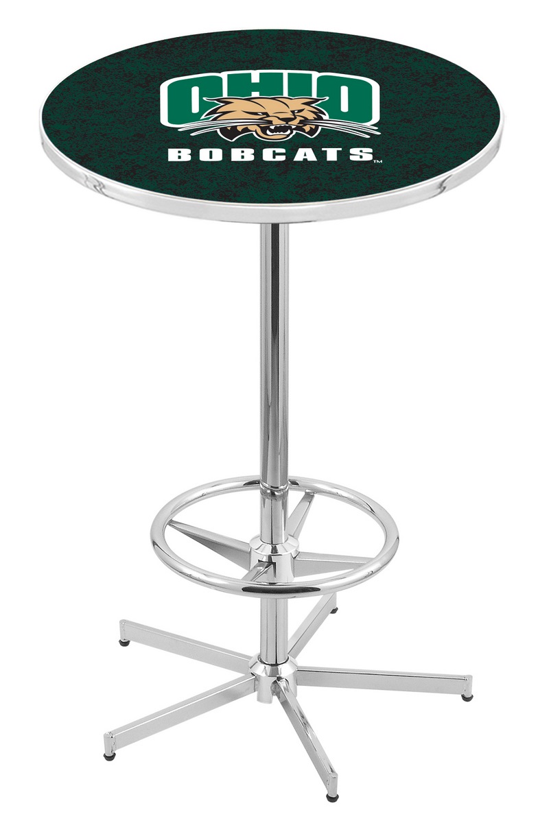 L216 Ohio University 42" Tall - 30" Top Pub Table with Chrome Finish