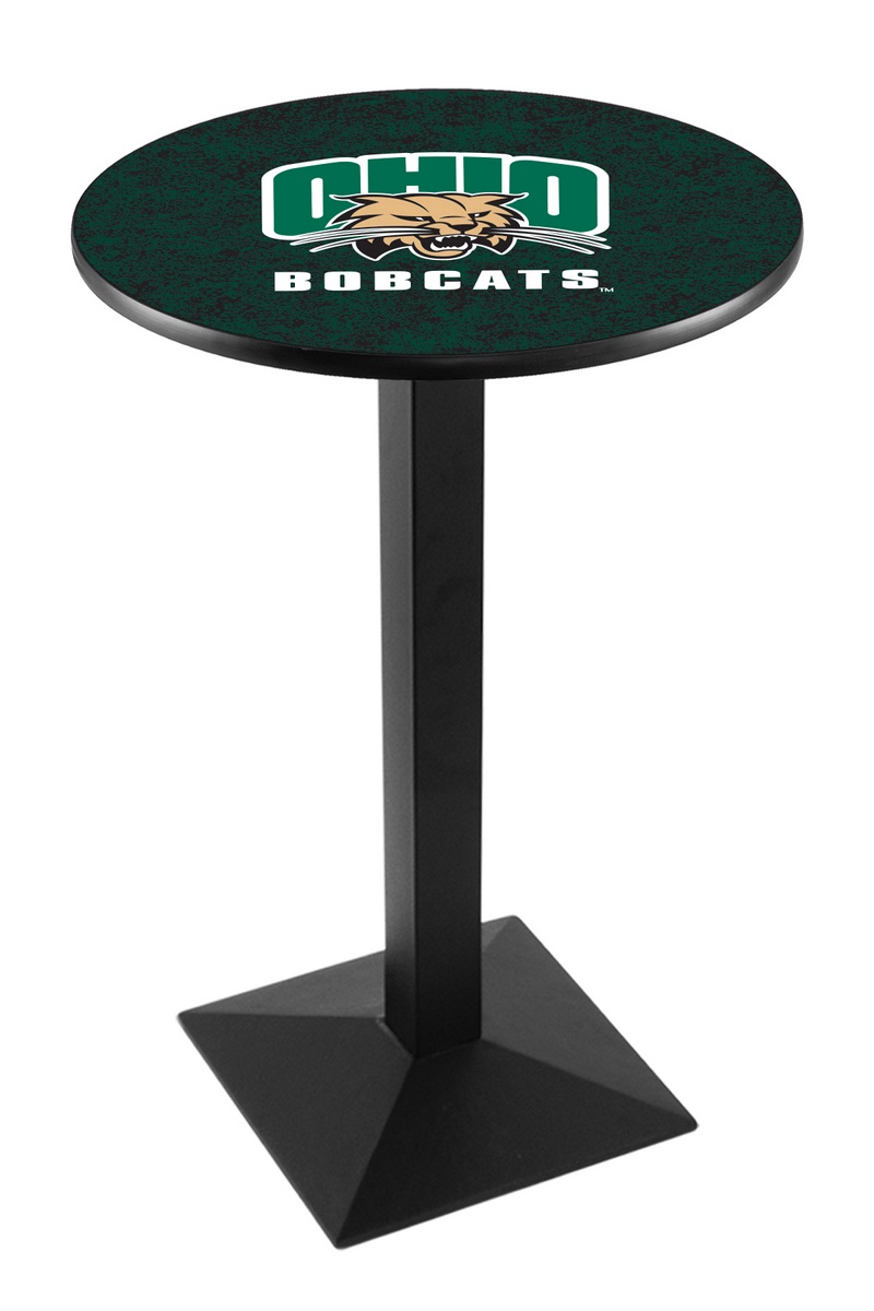 L217 Ohio University 36" Tall - 30" Top Pub Table with Black Wrinkle Finish