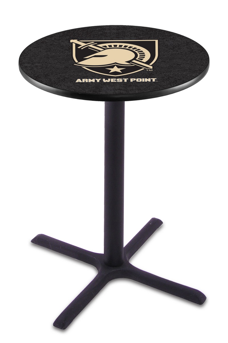 L211 US Military Academy 36" Tall - 30" Top Pub Table with Black Wrinkle Finish
