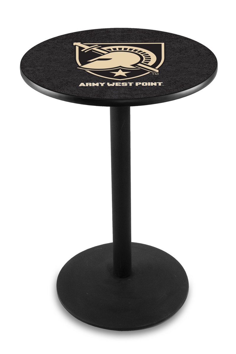 L214 US Military Academy 36" Tall - 30" Top Pub Table with Black Wrinkle Finish