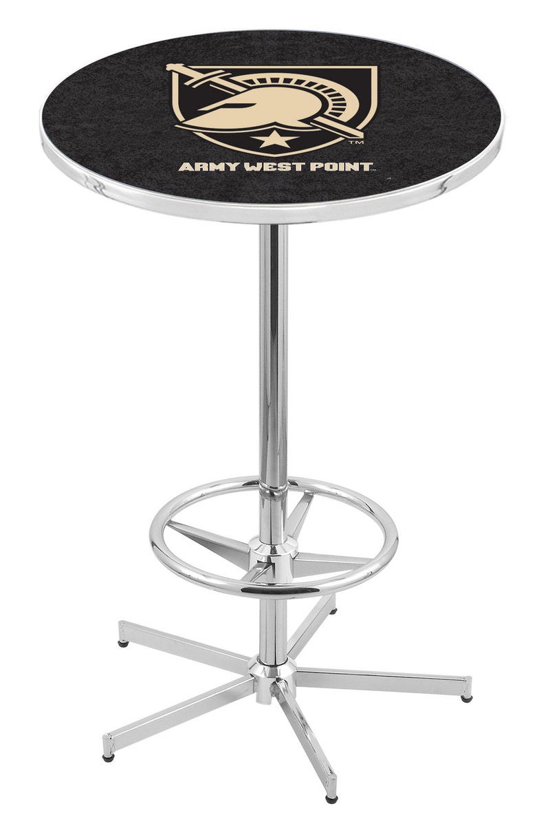L216 US Military Academy 42" Tall - 30" Top Pub Table with Chrome Finish