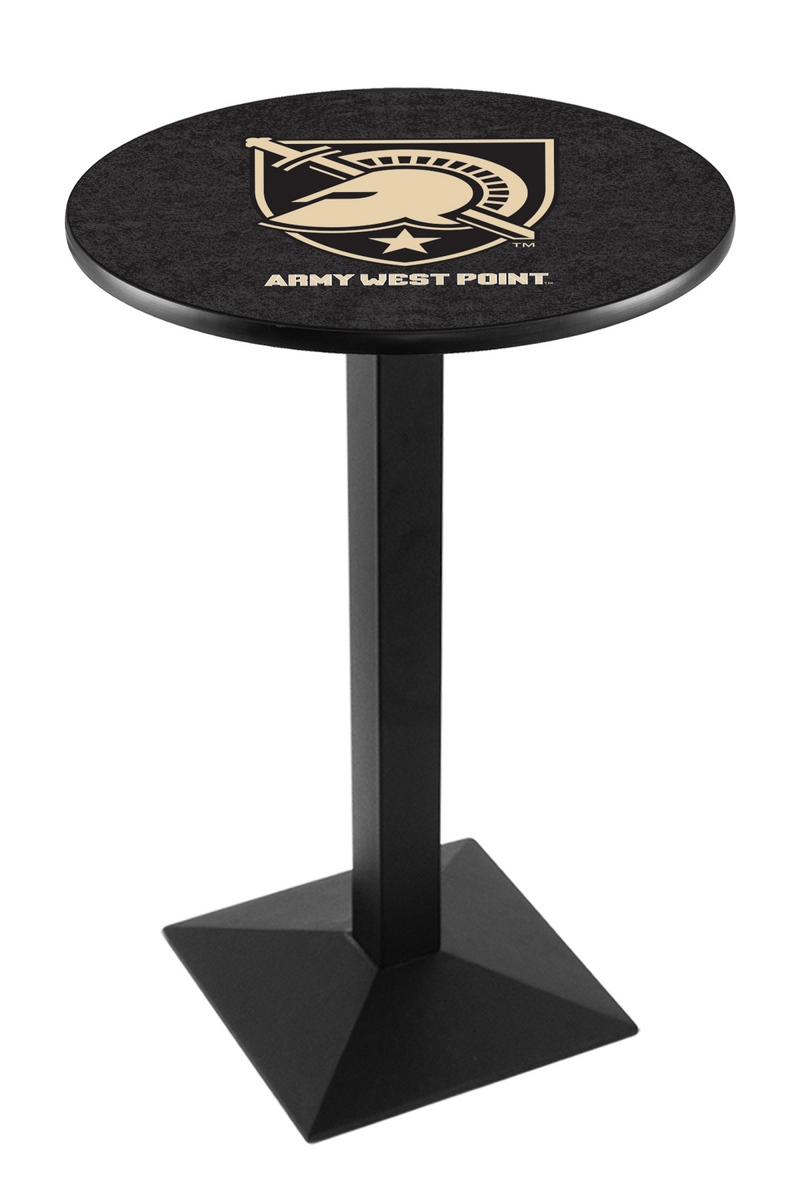L217 US Military Academy 36" Tall - 30" Top Pub Table with Black Wrinkle Finish