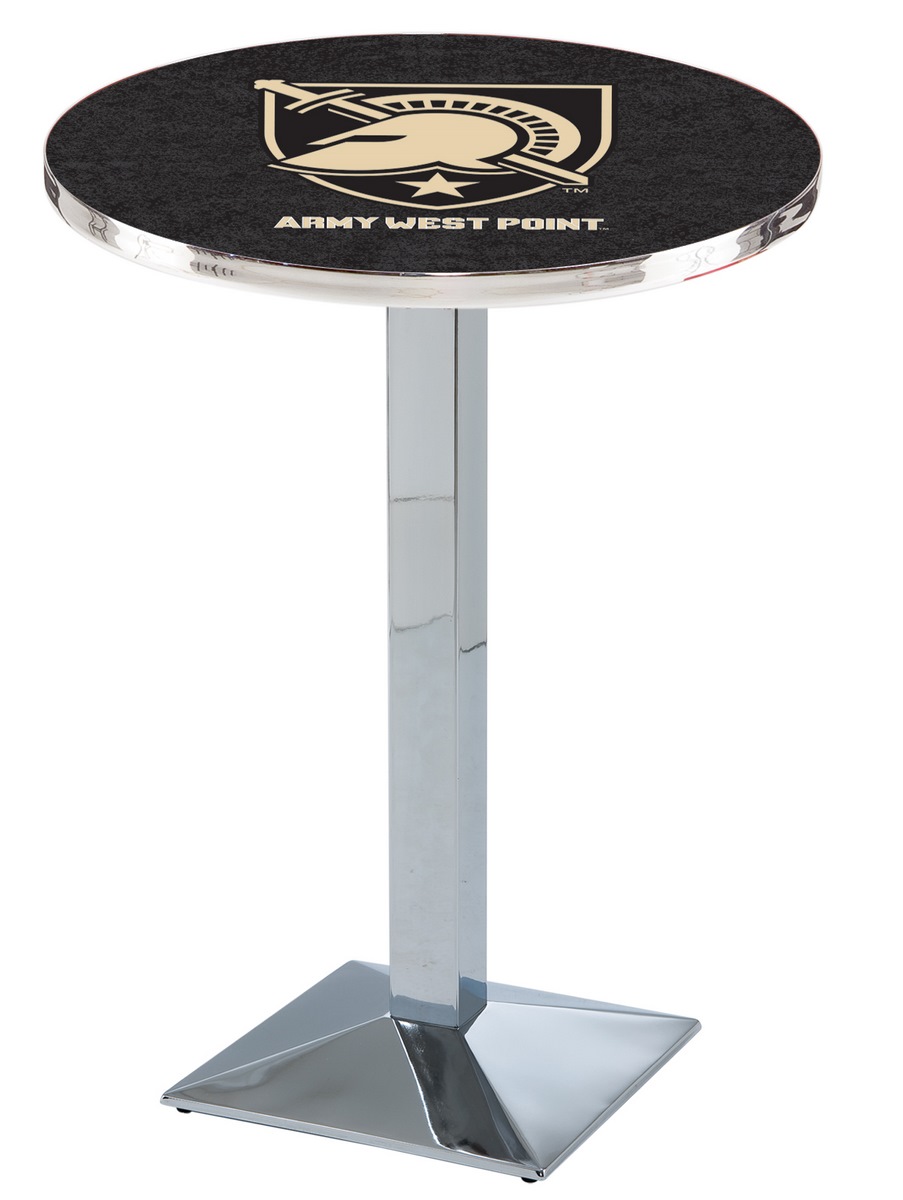 L217 US Military Academy 42" Tall - 30" Top Pub Table with Chrome Finish