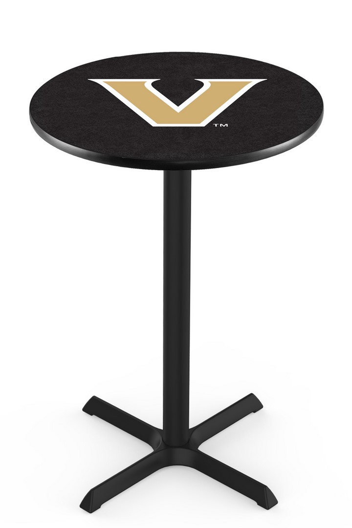 L211 Vanderbilt University 36" Tall - 30" Top Pub Table with Black Wrinkle Finish
