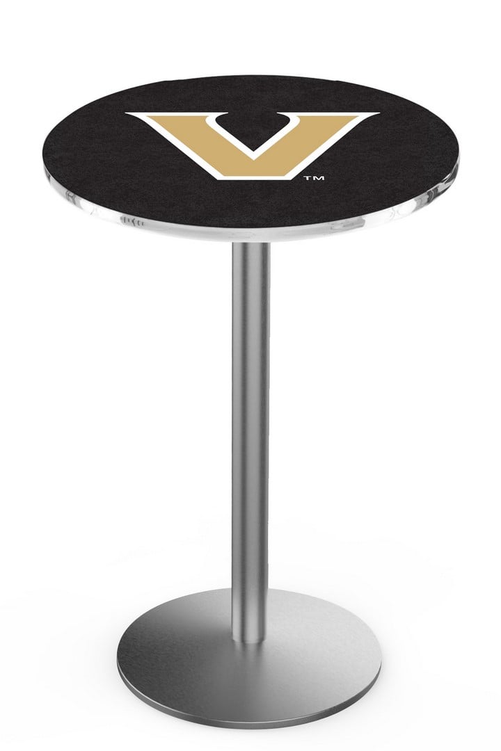 L214 Vanderbilt University 42" Tall - 30" Top Pub Table with Stainless Finish