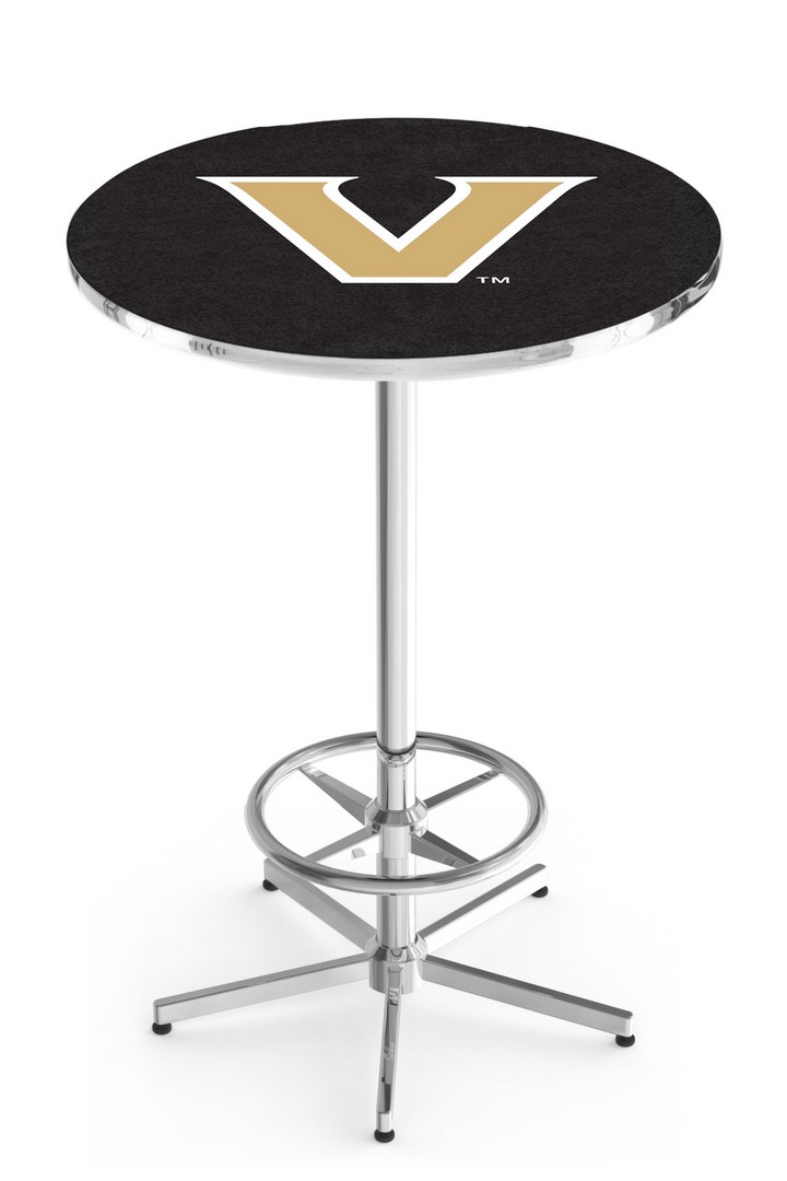 L216 Vanderbilt University 42" Tall - 30" Top Pub Table with Chrome Finish