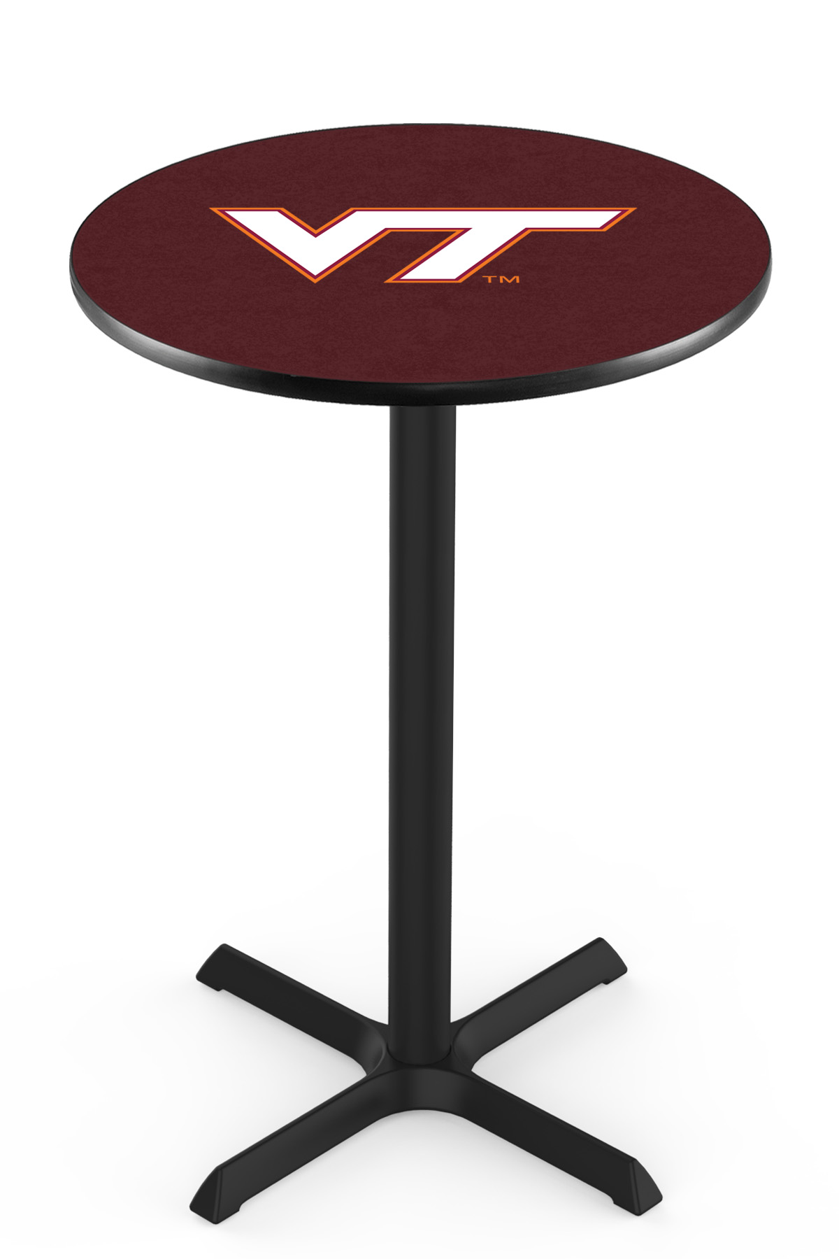 L211 Virginia Tech University 36" Tall - 30" Top Pub Table with Black Wrinkle Finish