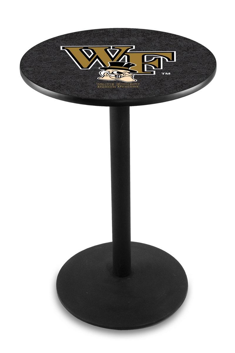 L214 Wake Forest University 36" Tall - 30" Top Pub Table with Black Wrinkle Finish